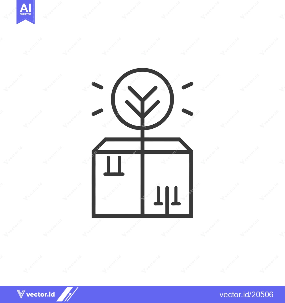 Premium Vector dari A Tree Growing from a Cardboard Box