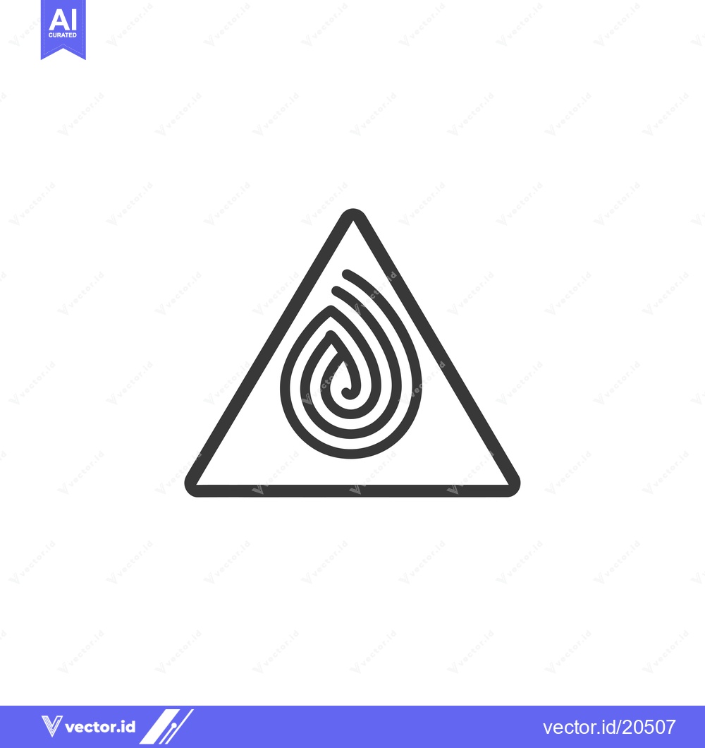 Premium Vector dari A Triangle with a Spiral Inside, Representing Water Droplet