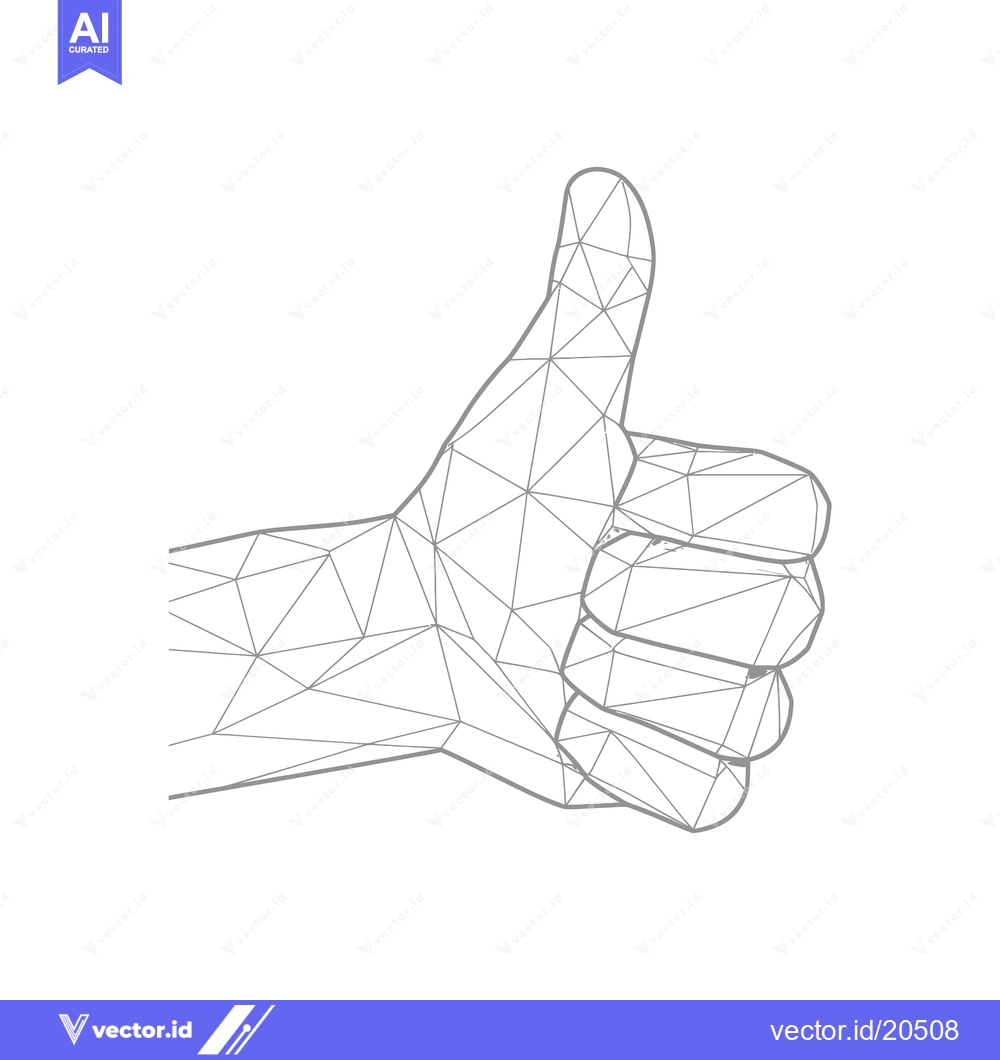 Premium Vector of A Triangulated Hand Giving a Thumbs Up