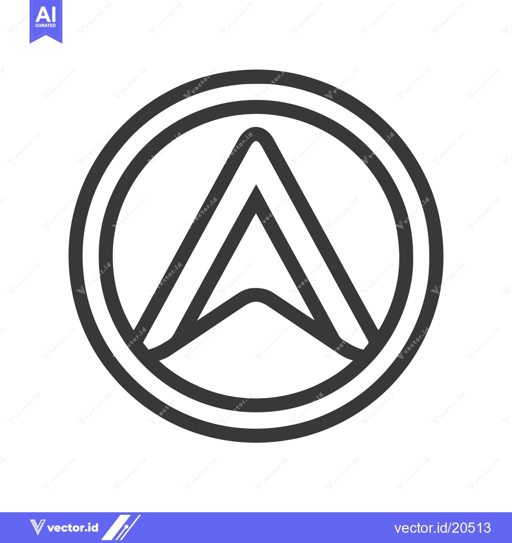 Premium Vector dari Minimalist Icon: Arrowhead Inside Double Circle, Modern Design, Graphi