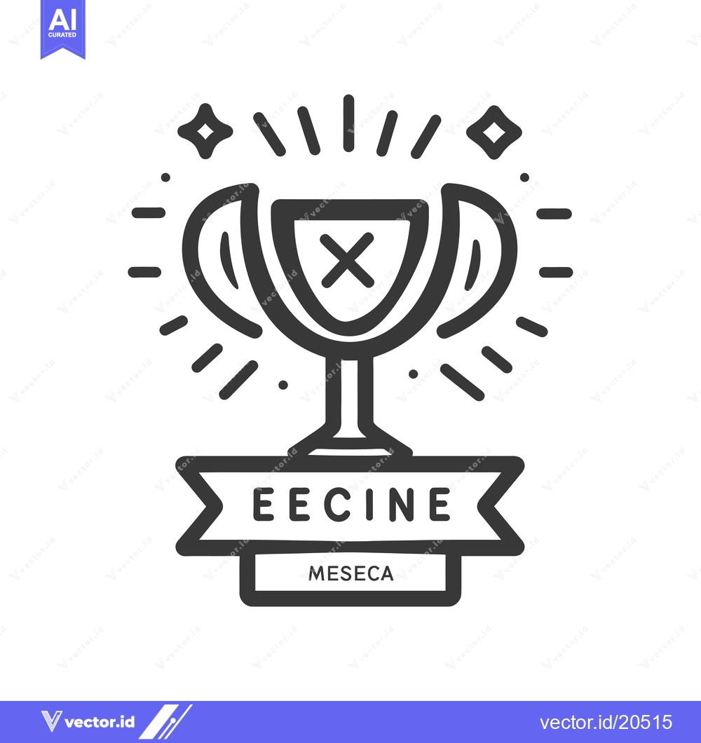 Premium Vector dari A trophy with a ribbon, a "X" mark, and text