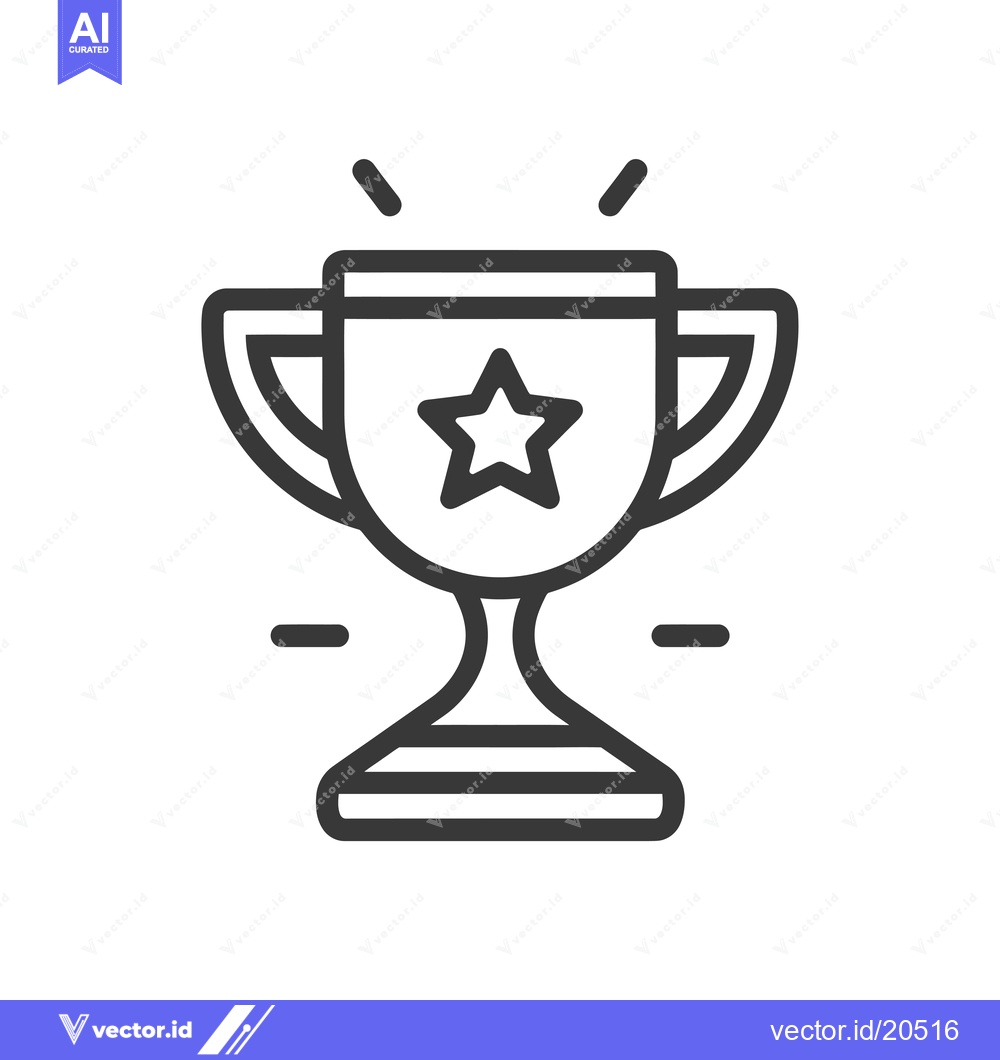 Premium Vector dari A Trophy with a Star Icon Representing Achievement and Victory
