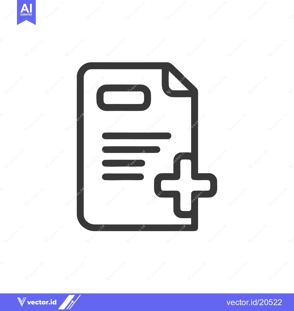 Premium Vector dari Add Document Icon: Simple Line Art for File Creation and Management