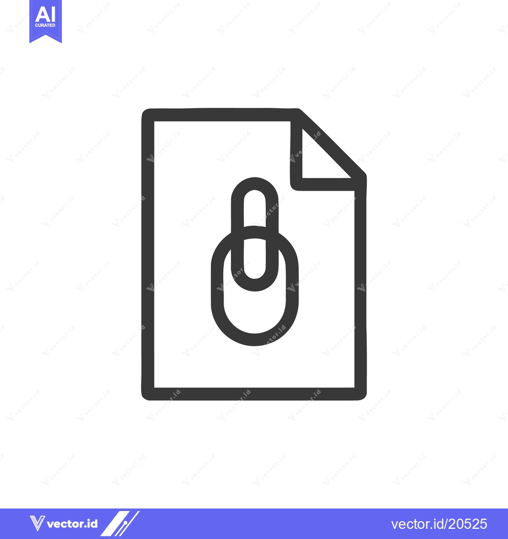 Premium Vector of Linked Document Icon: Minimalist Design on White Background, Dark Gray