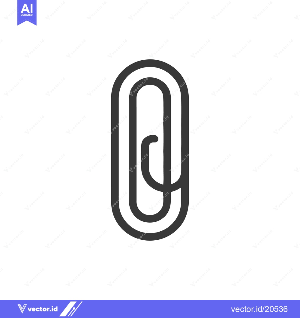 Premium Vector dari Minimalist Paper Clip Icon in Dark Gray on White Background
