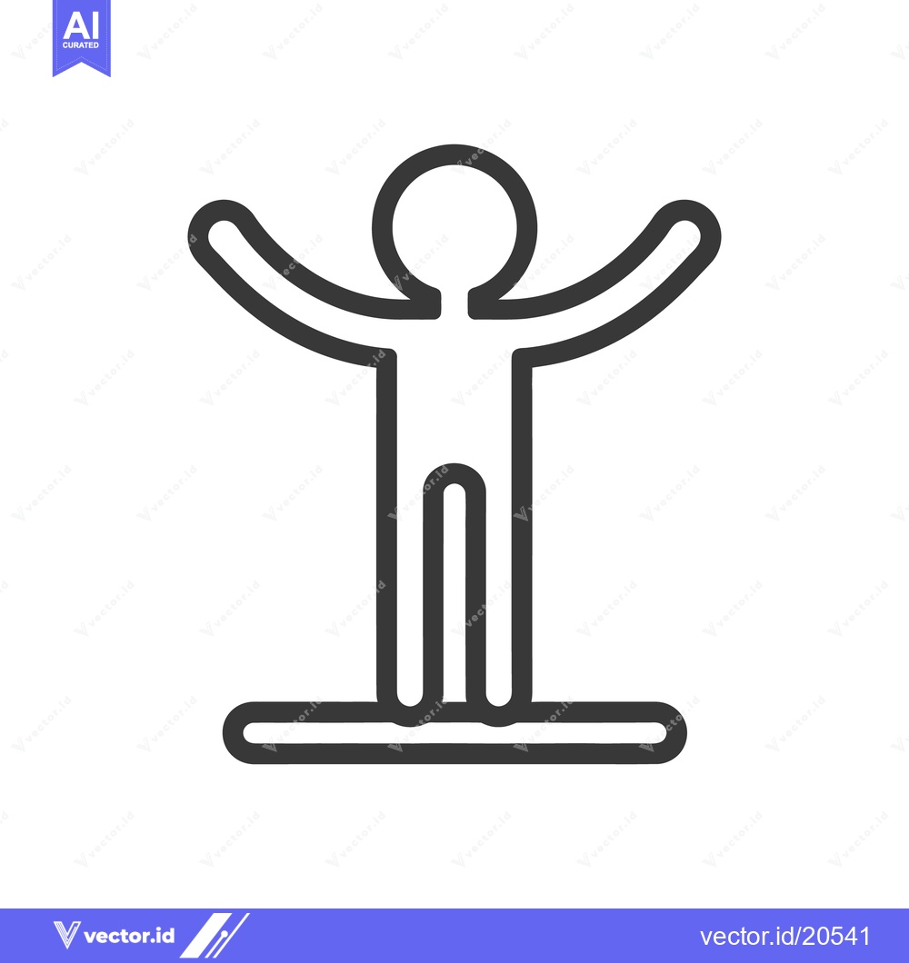Premium Vector of A stylized figure representing a person with arms raised upwards