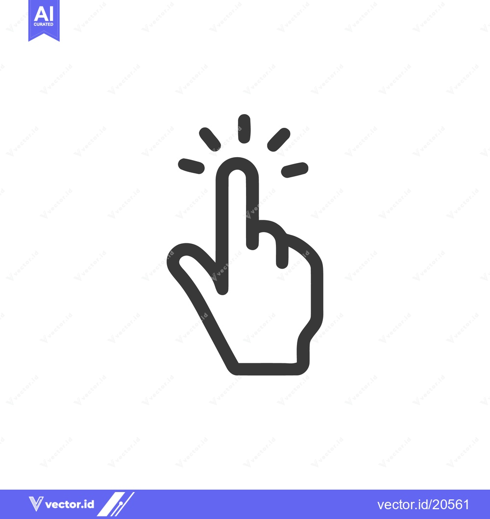 Premium Vector of Clicking Hand Icon: Simple, Modern Design for Digital Interaction