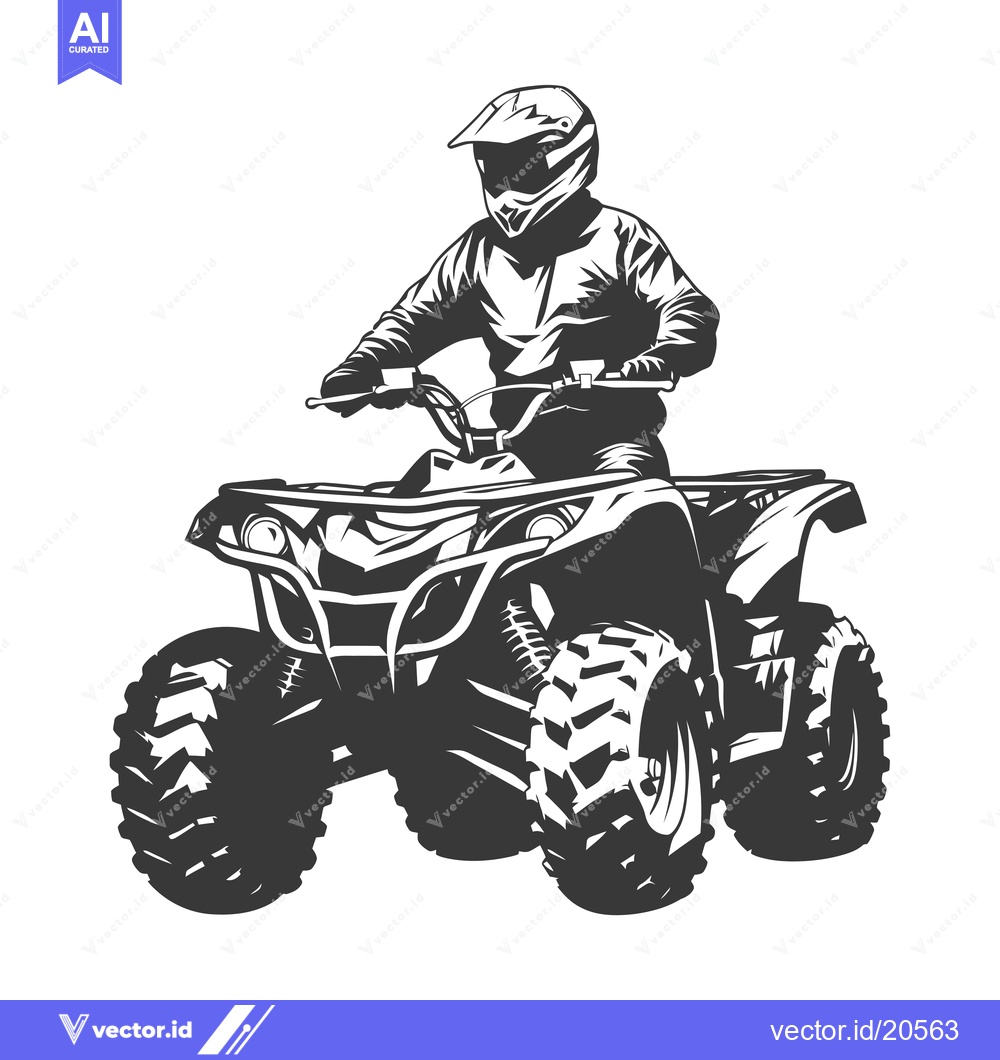Premium Vector of ATV Rider in Full Gear and Helmet