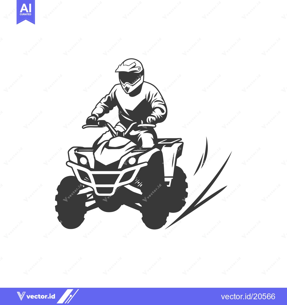 Premium Vector dari ATV Rider in Full Gear Speeding Through a Turn