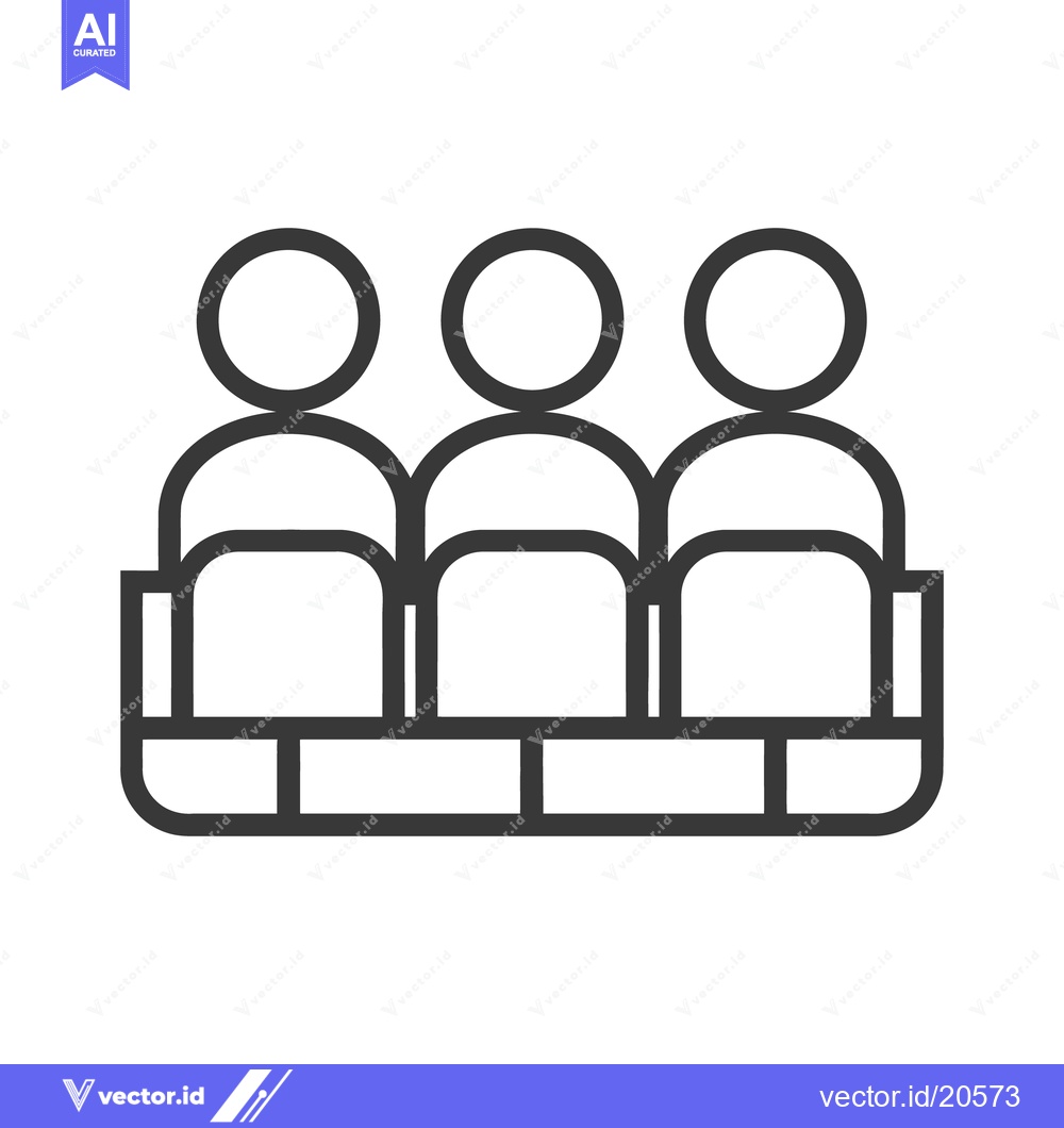 Premium Vector dari Three simple stick figures sitting on a long bench seat