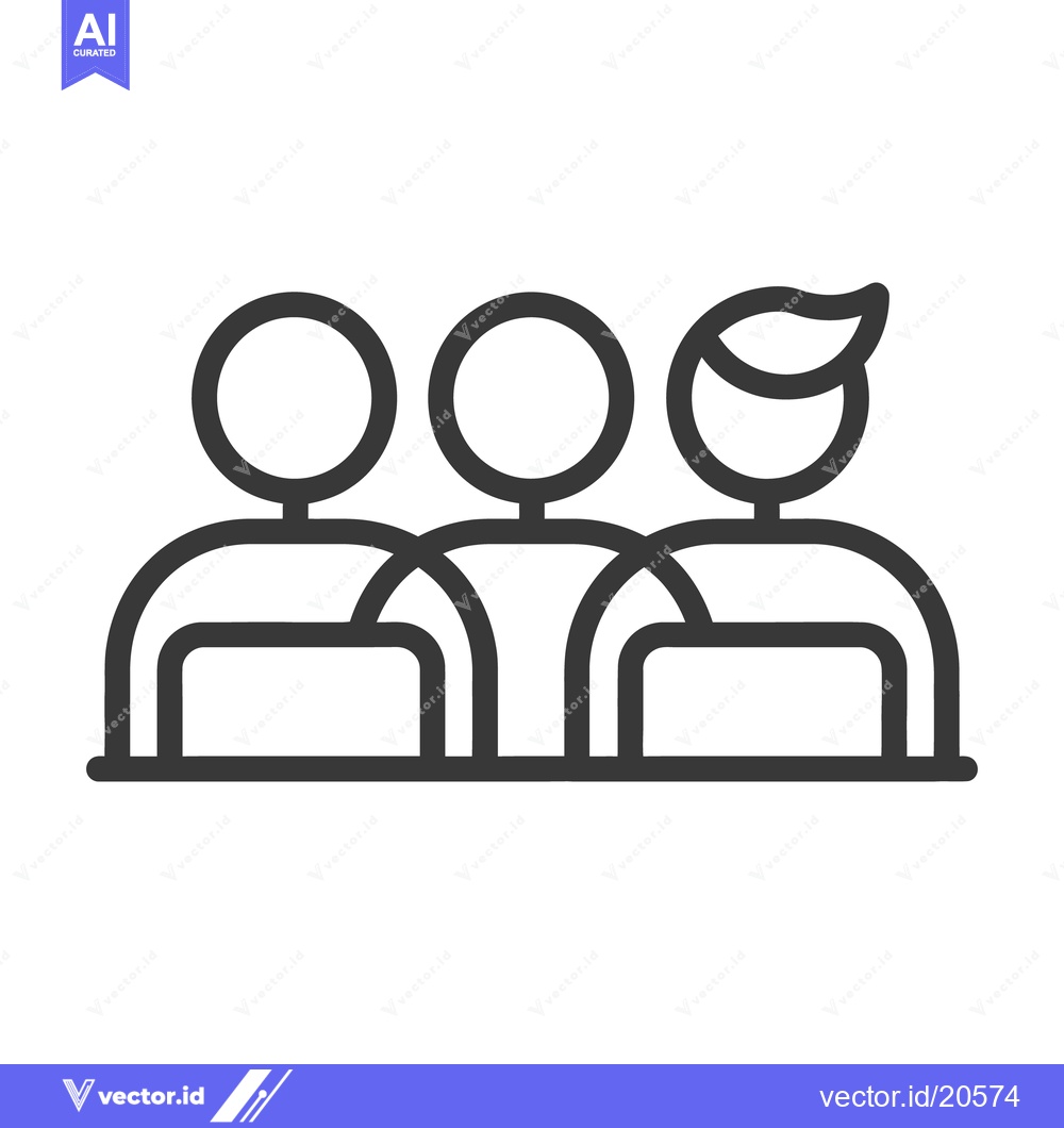 Premium Vector of Three people icons arranged together representing a group of persons