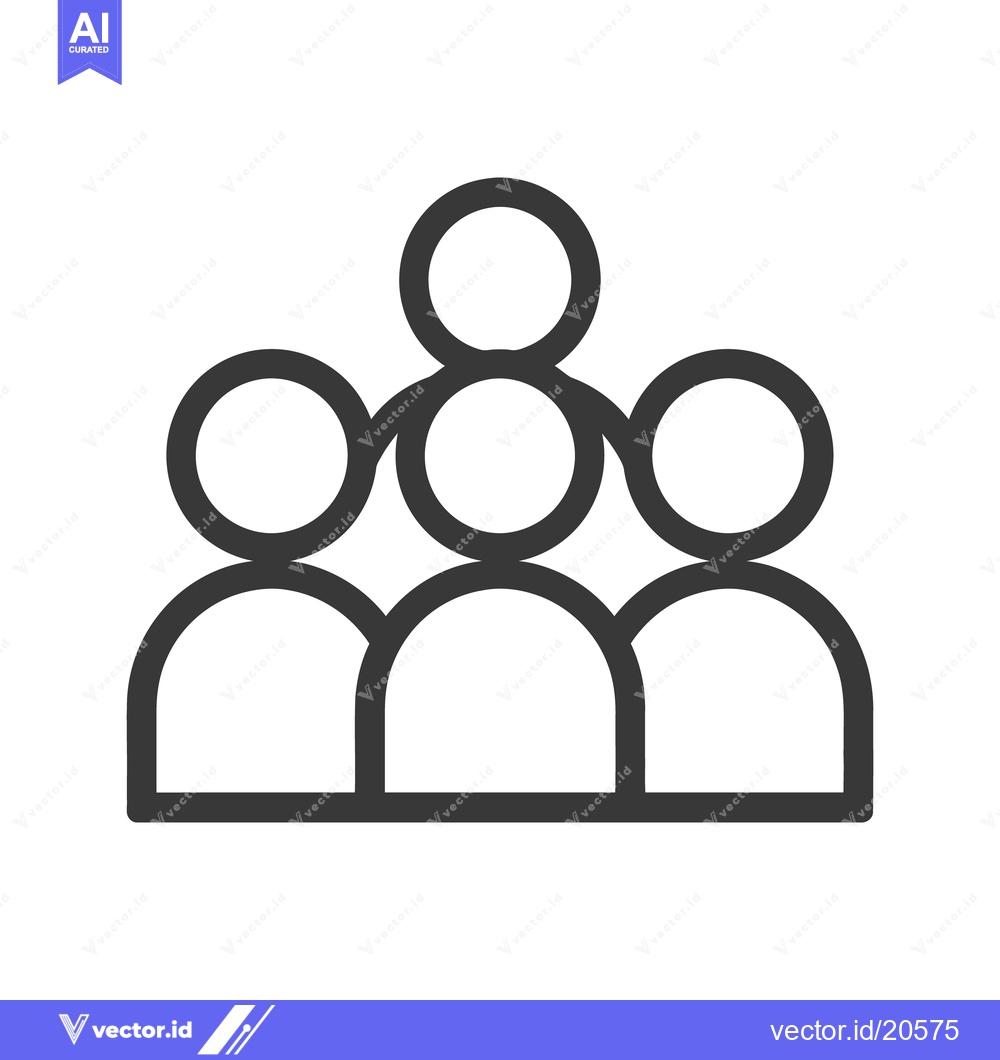Premium Vector dari Simple black and white icon depicting a small group of people
