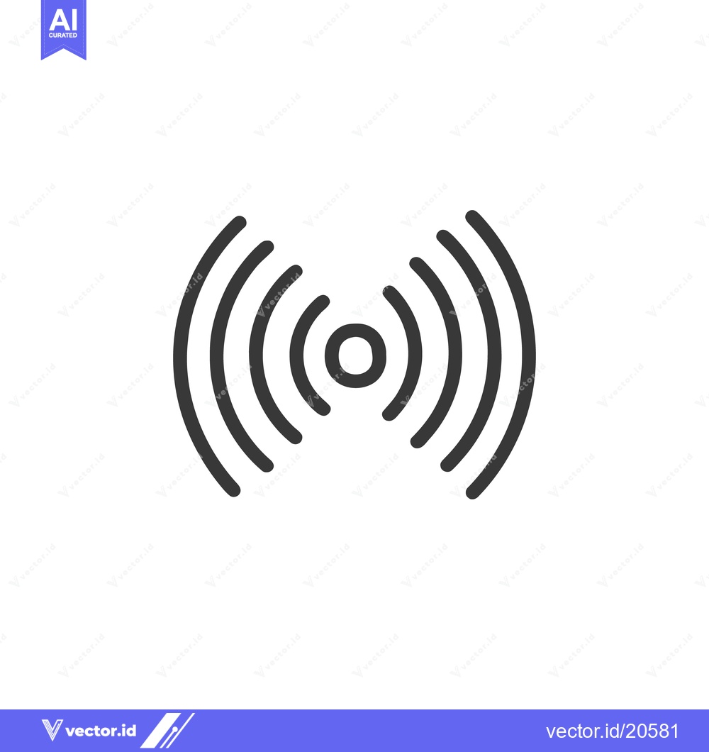 Premium Vector of Minimalist Wireless Signal Icon: Bold Lines on White Background