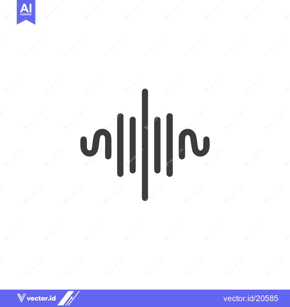 Premium Vector of Minimalist Sound Wave Graphic: Symmetrical Audio Frequency Representat