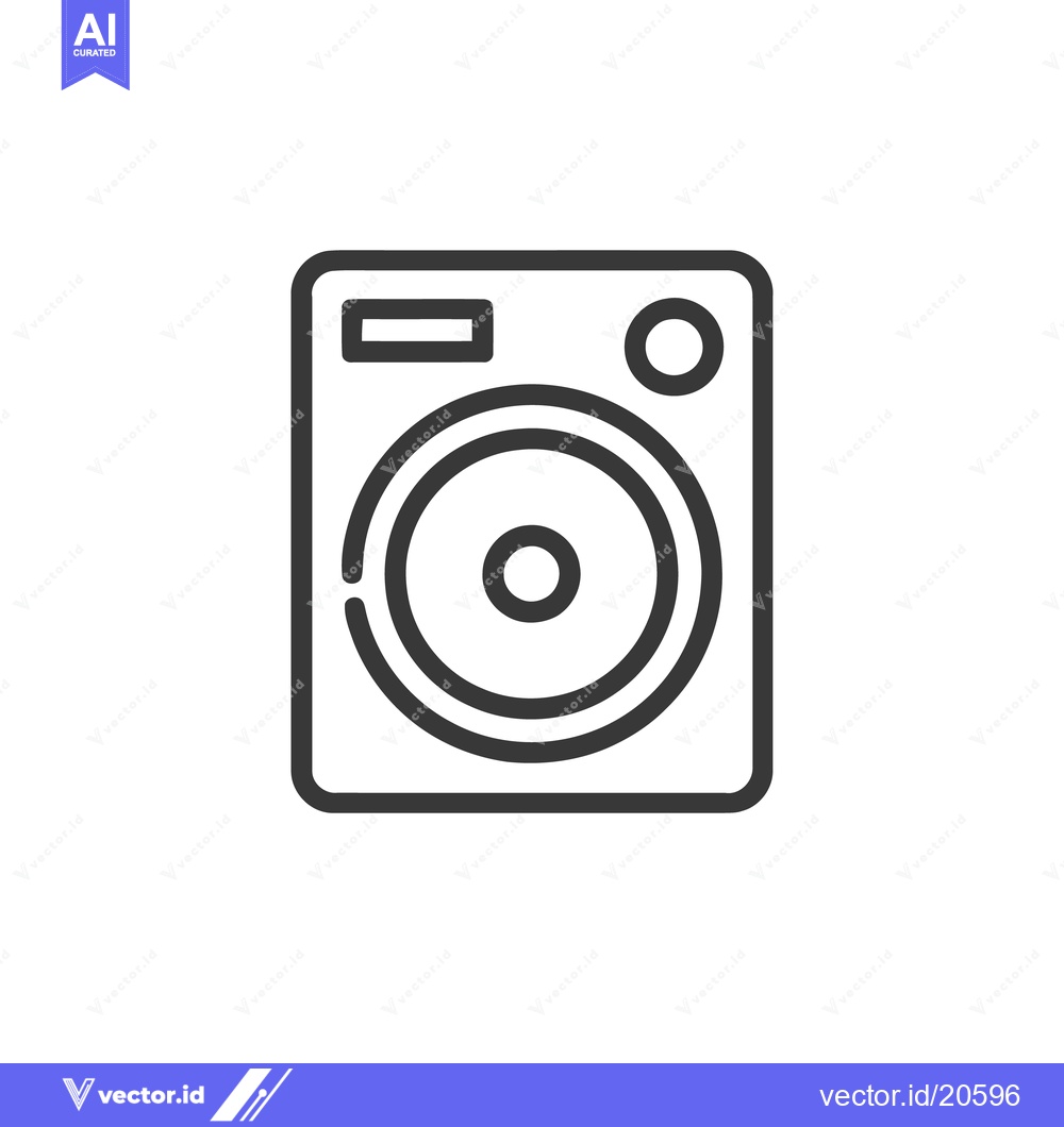 Premium Vector of Minimalist Speaker Icon: Bold Outline on White Background, Audio Equip