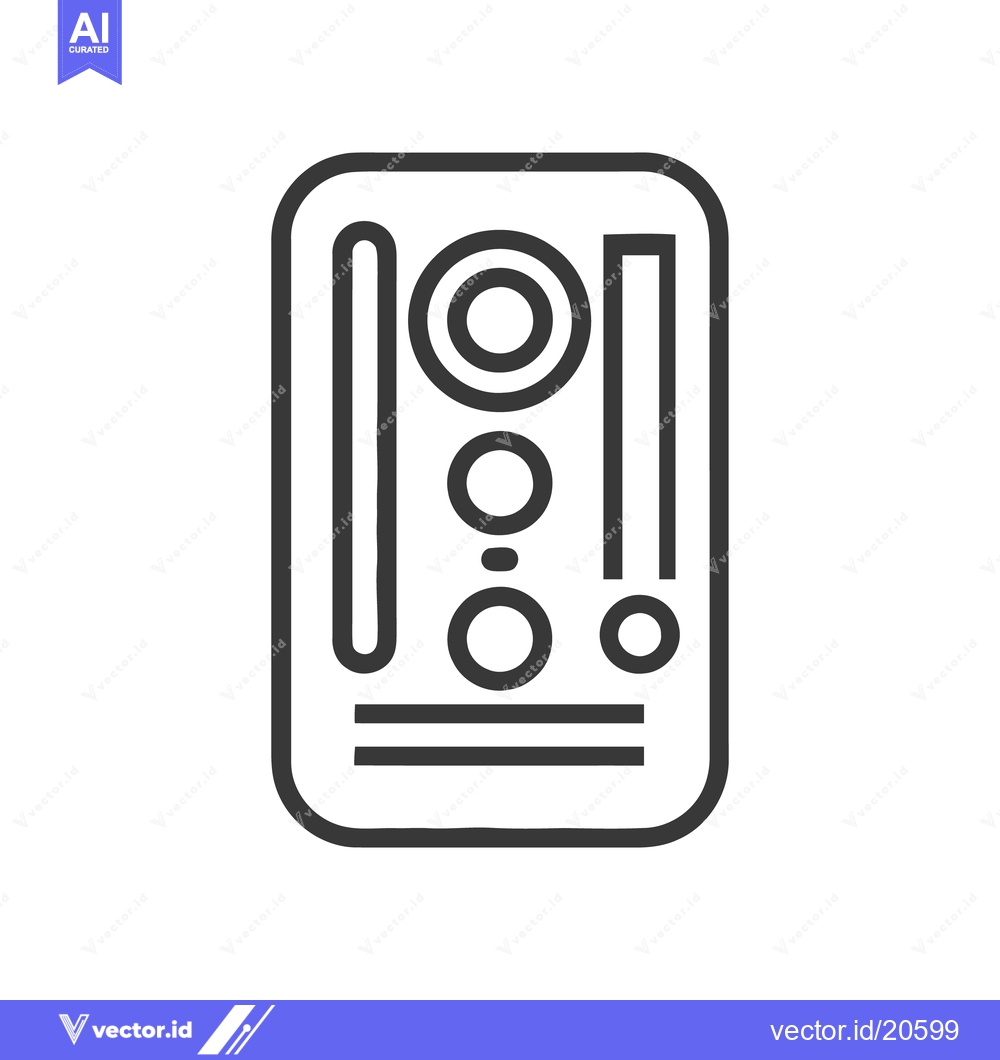 Premium Vector dari Minimalist Phone Camera Array Icon: Circular Lenses and Vertical Bars
