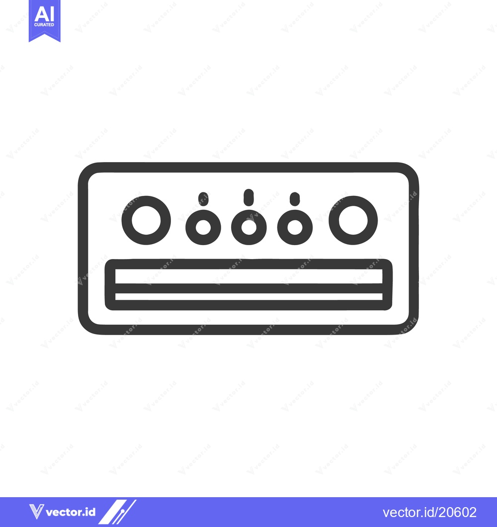Premium Vector dari Minimalist Line Art: Audio Equalizer with Knobs and Sliders on White B