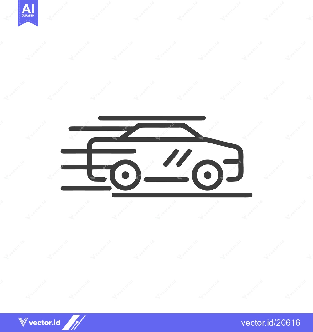 Premium Vector dari Sleek Car Speeding: Minimalist Line Art Icon