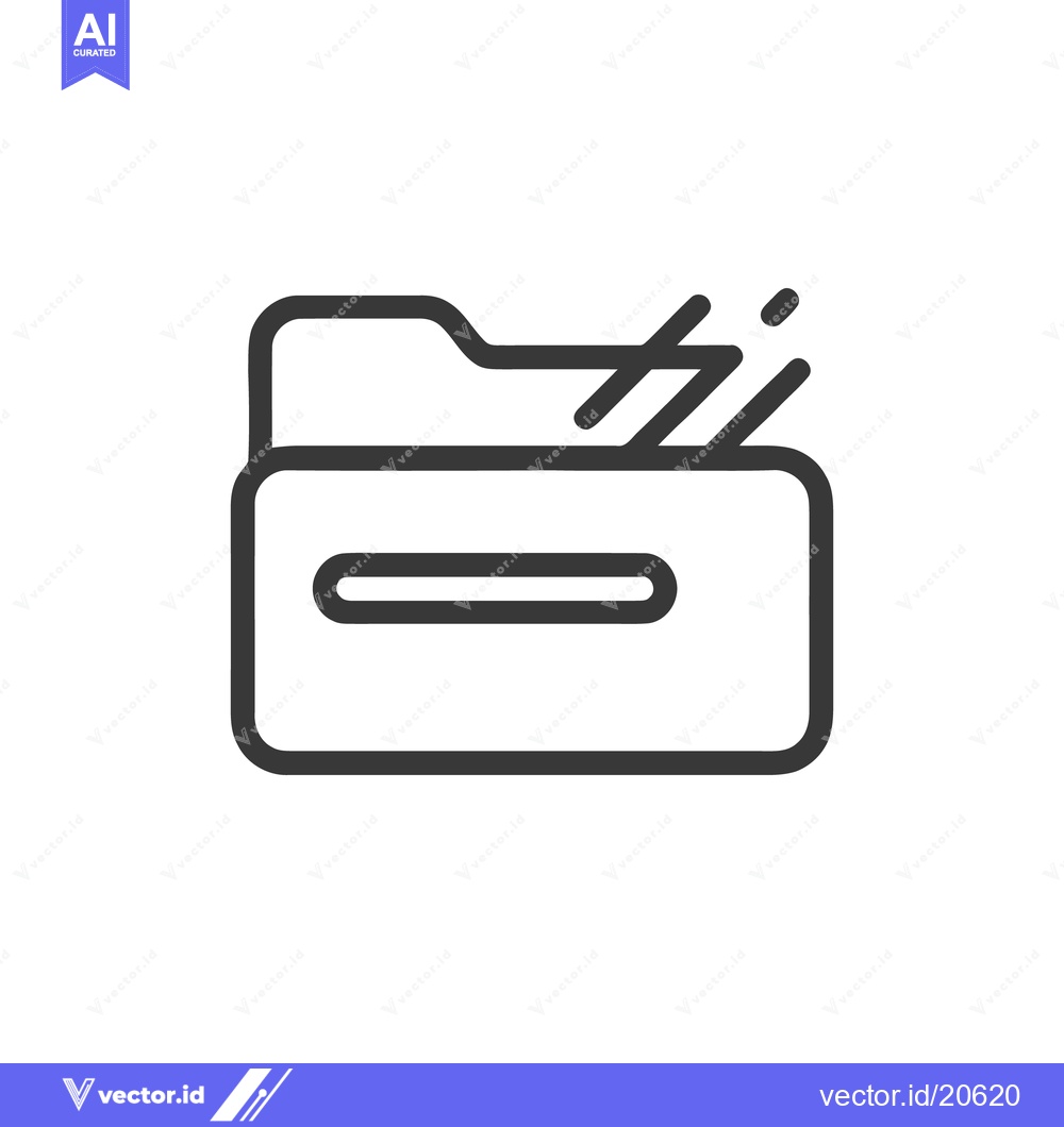 Premium Vector dari Deleting Folder Icon: Minimalist Design for Data Removal Concept