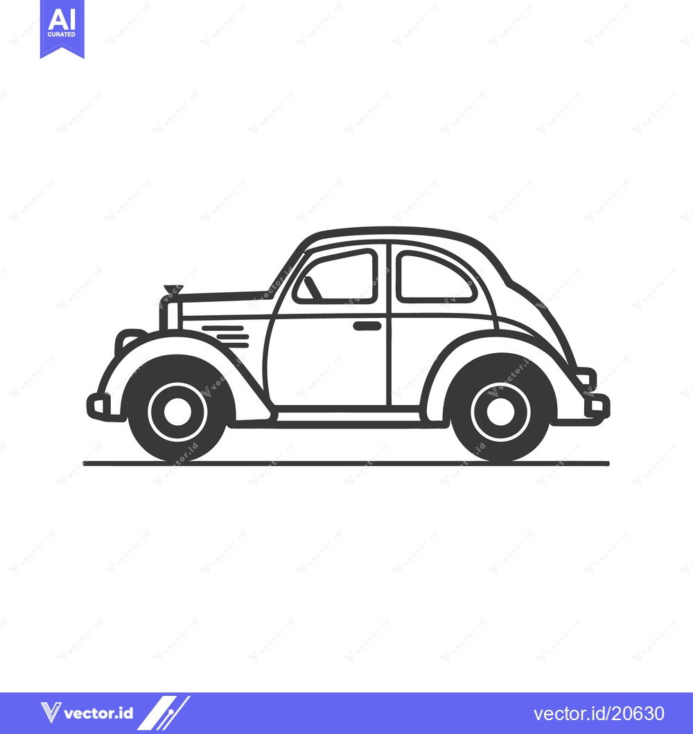 Premium Vector dari A simple and stylish black and white vintage automobile drawing