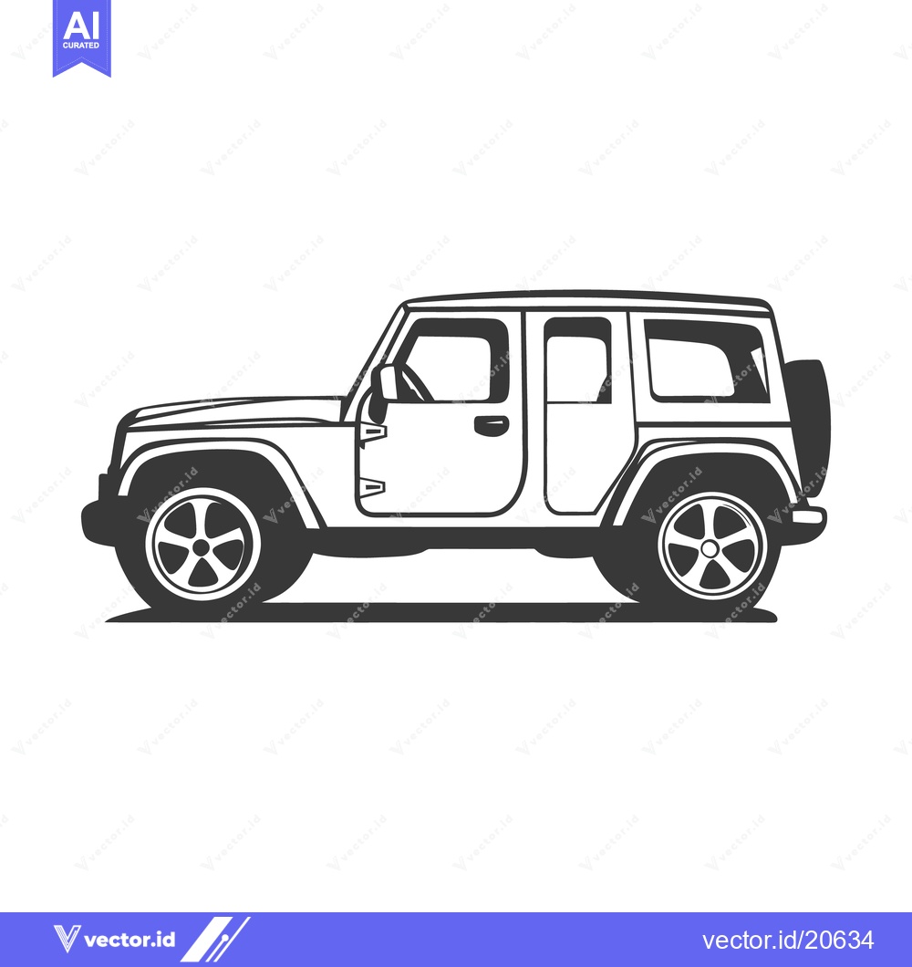 Premium Vector dari Detailed illustration shows a side view of a four by four vehicle