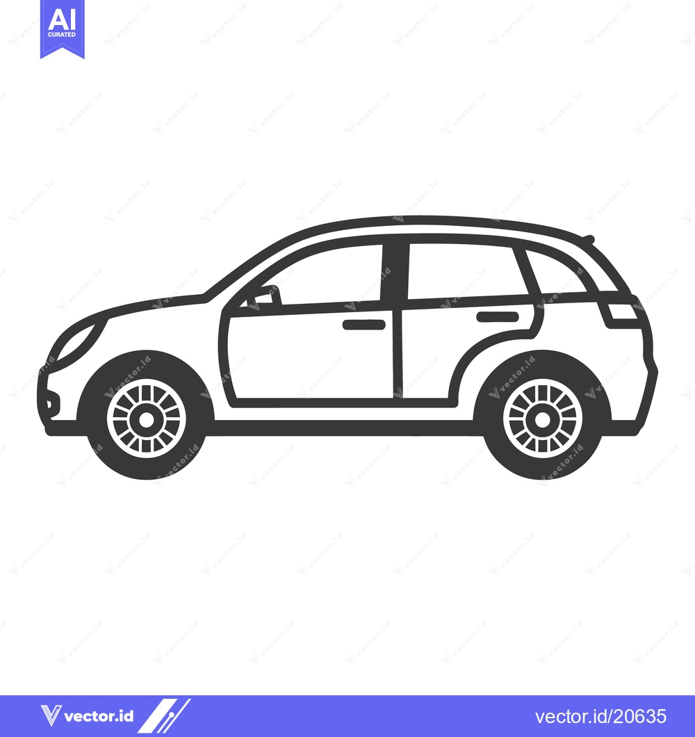 Premium Vector dari A simple outlined illustration depicting a generic automobile vehicle