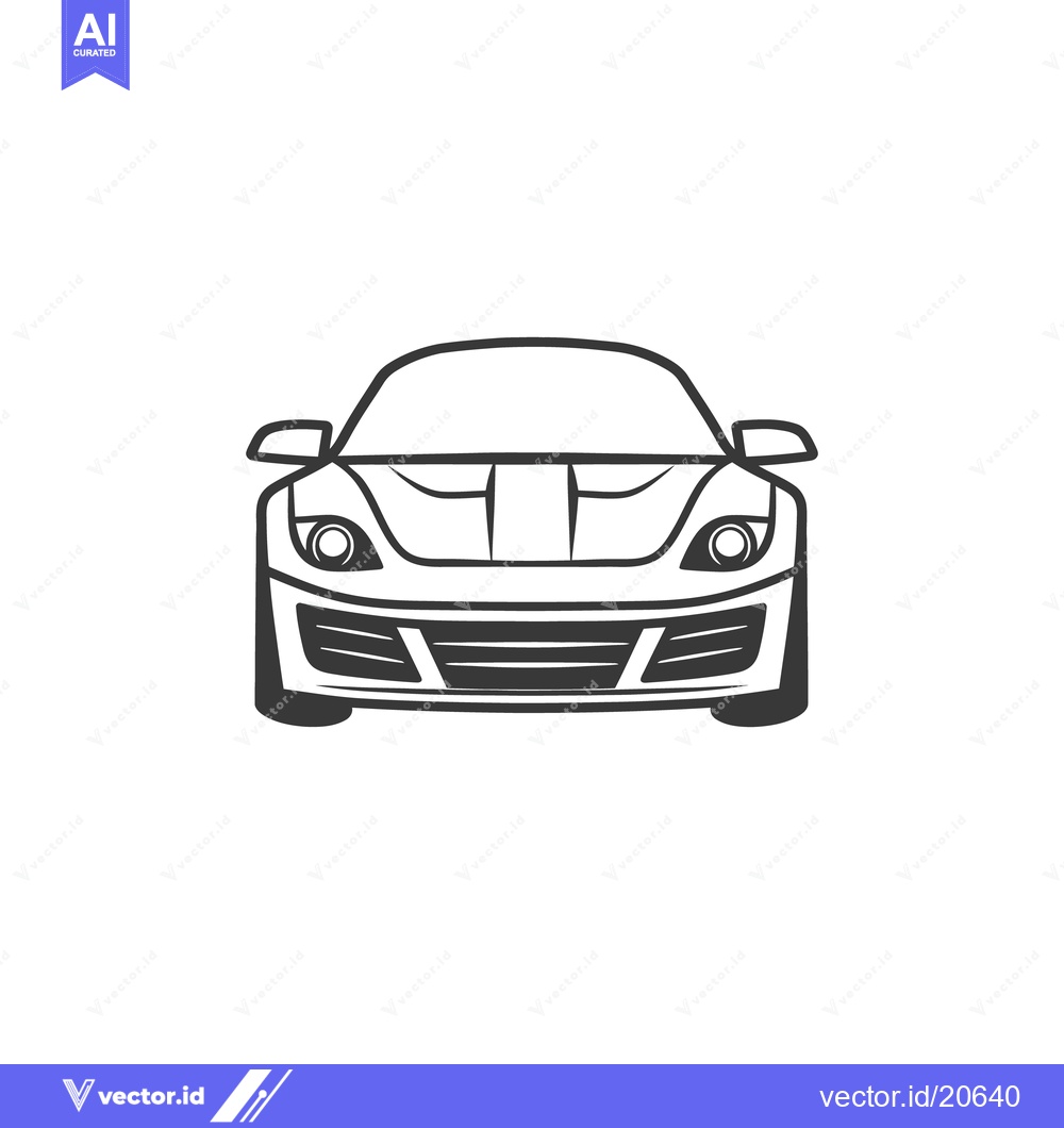 Premium Vector dari A black and white vector illustration of a sports car design