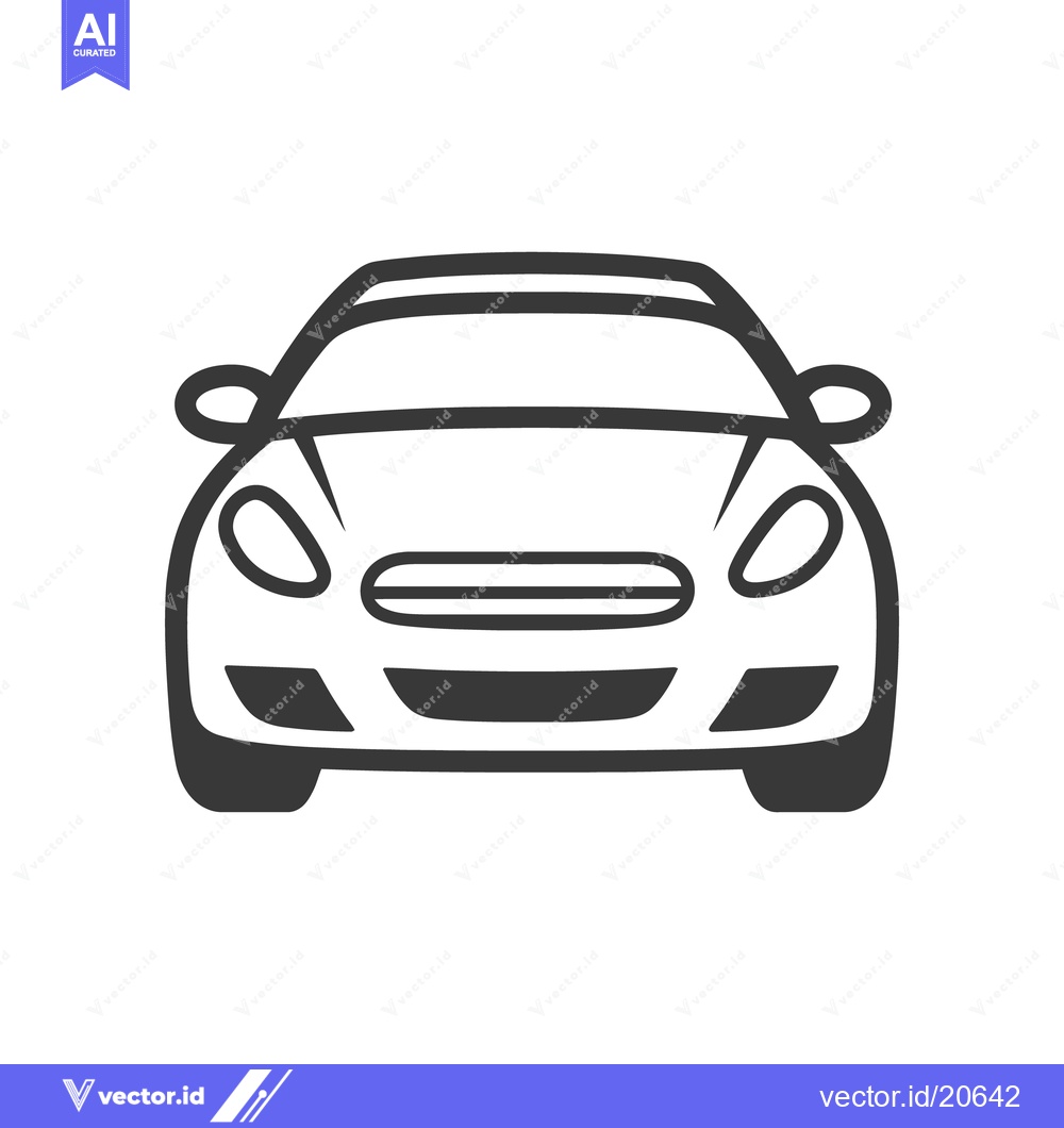 Premium Vector of Front view of a compact modern passenger automobile