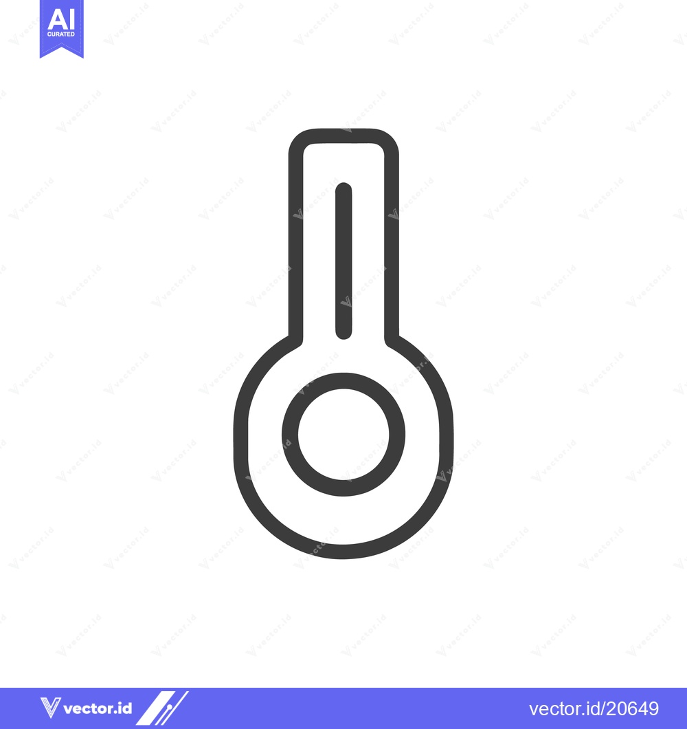 Premium Vector of Minimalist Thermometer Icon: Clean Line Art on White Background