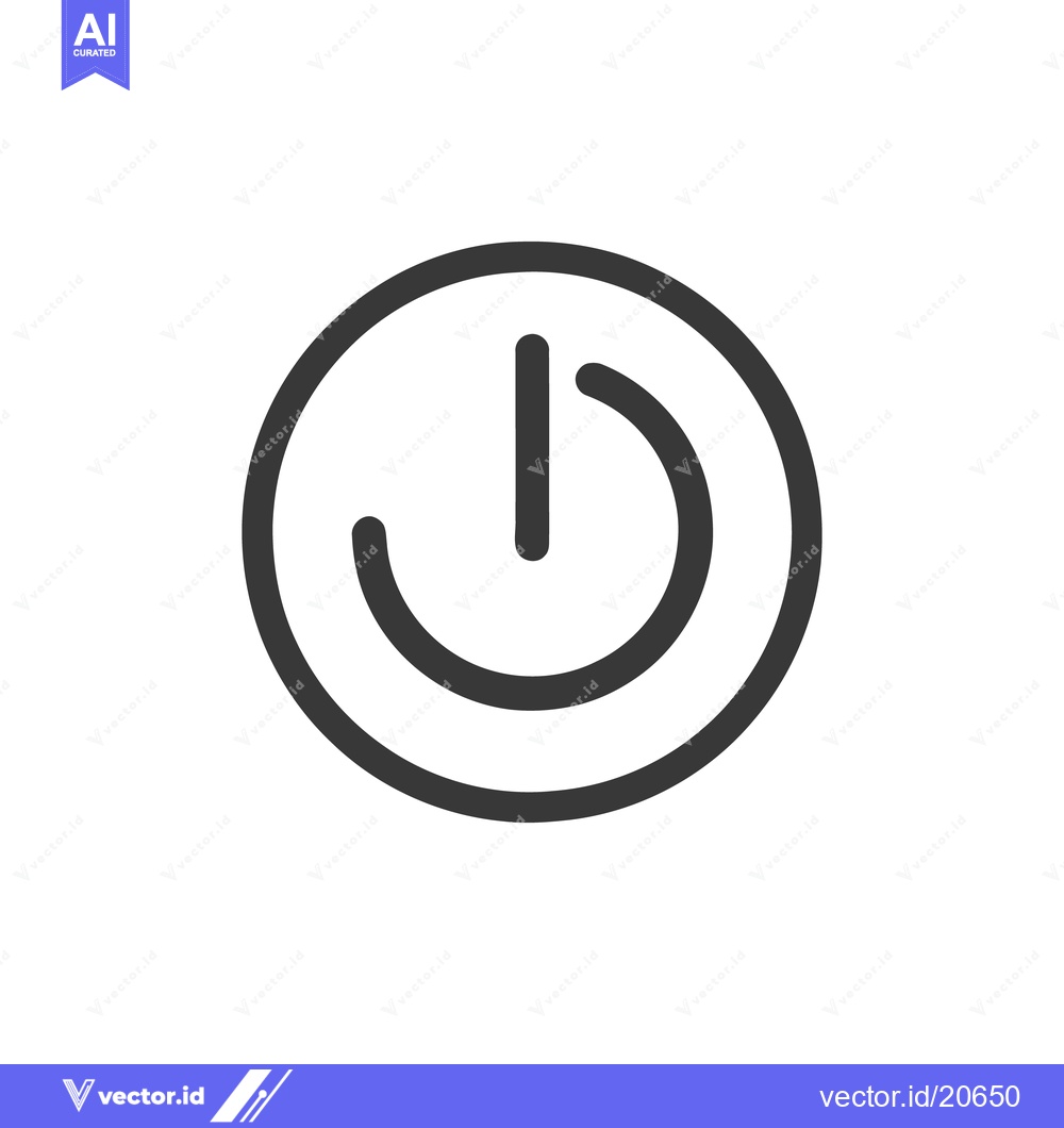 Premium Vector dari Minimalist Power Button Icon: Sleek, Modern Design on White Background