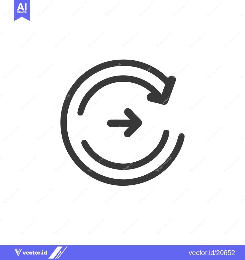 Premium Vector dari Circular Arrow Icon: Continuous Flow, Directional Movement, and Forwar