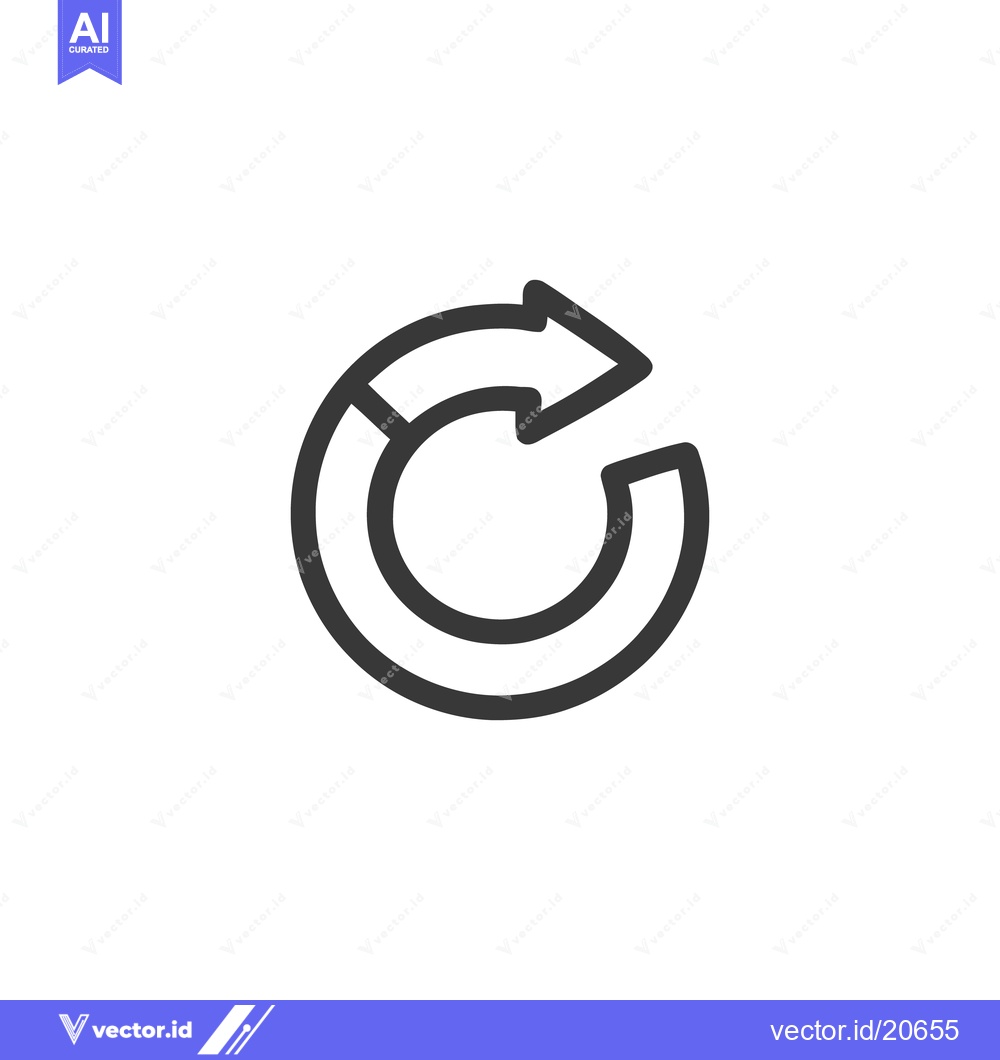 Premium Vector dari Circular Arrow Icon: Continuous Flow, Cycle, and Refresh Symbol in Min