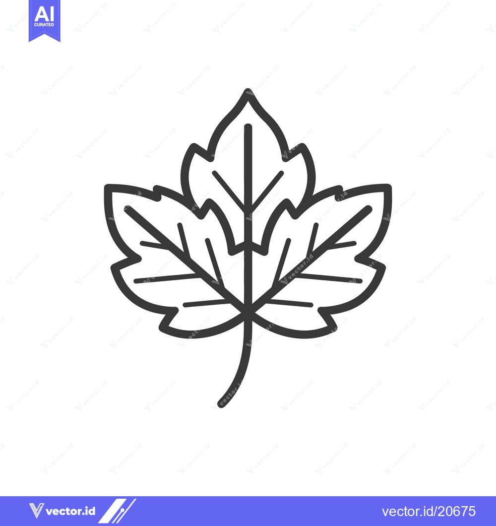 Premium Vector dari A simple outline illustration of a single leaf on white