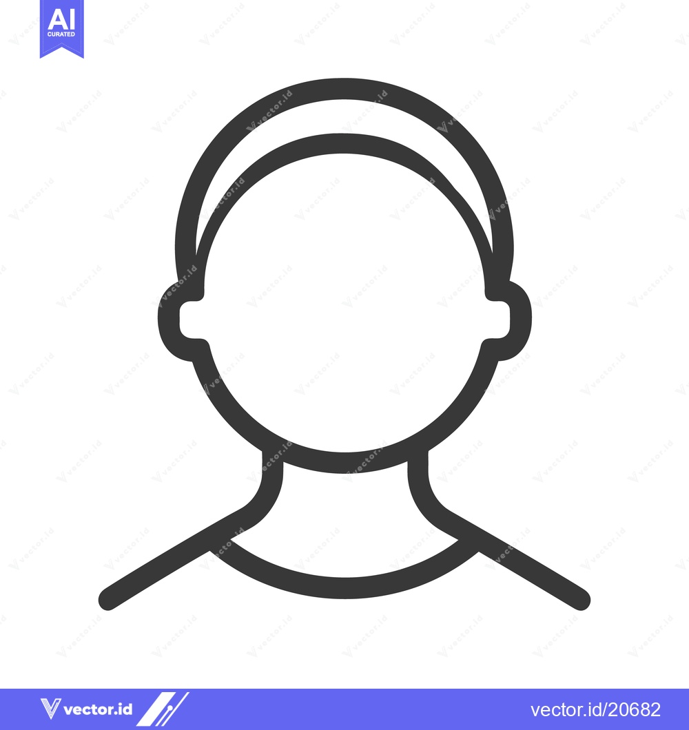 Premium Vector dari A simple line drawing representing a human face and shoulders