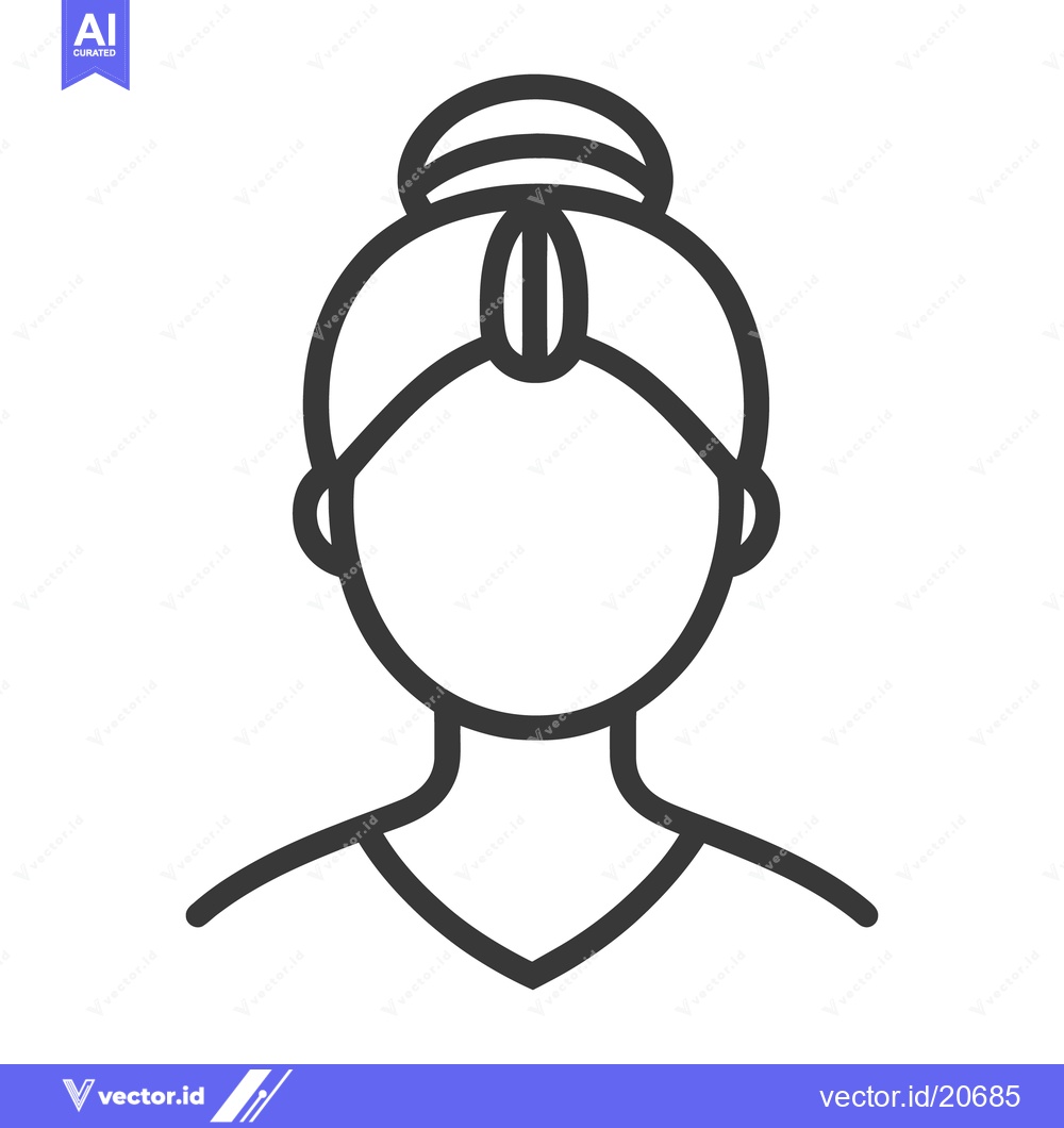 Premium Vector dari Illustration depicting a person with a bun hairstyle and neckline