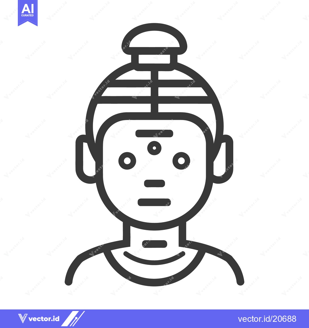Premium Vector of A simplified graphic depicting a human head with unique markings