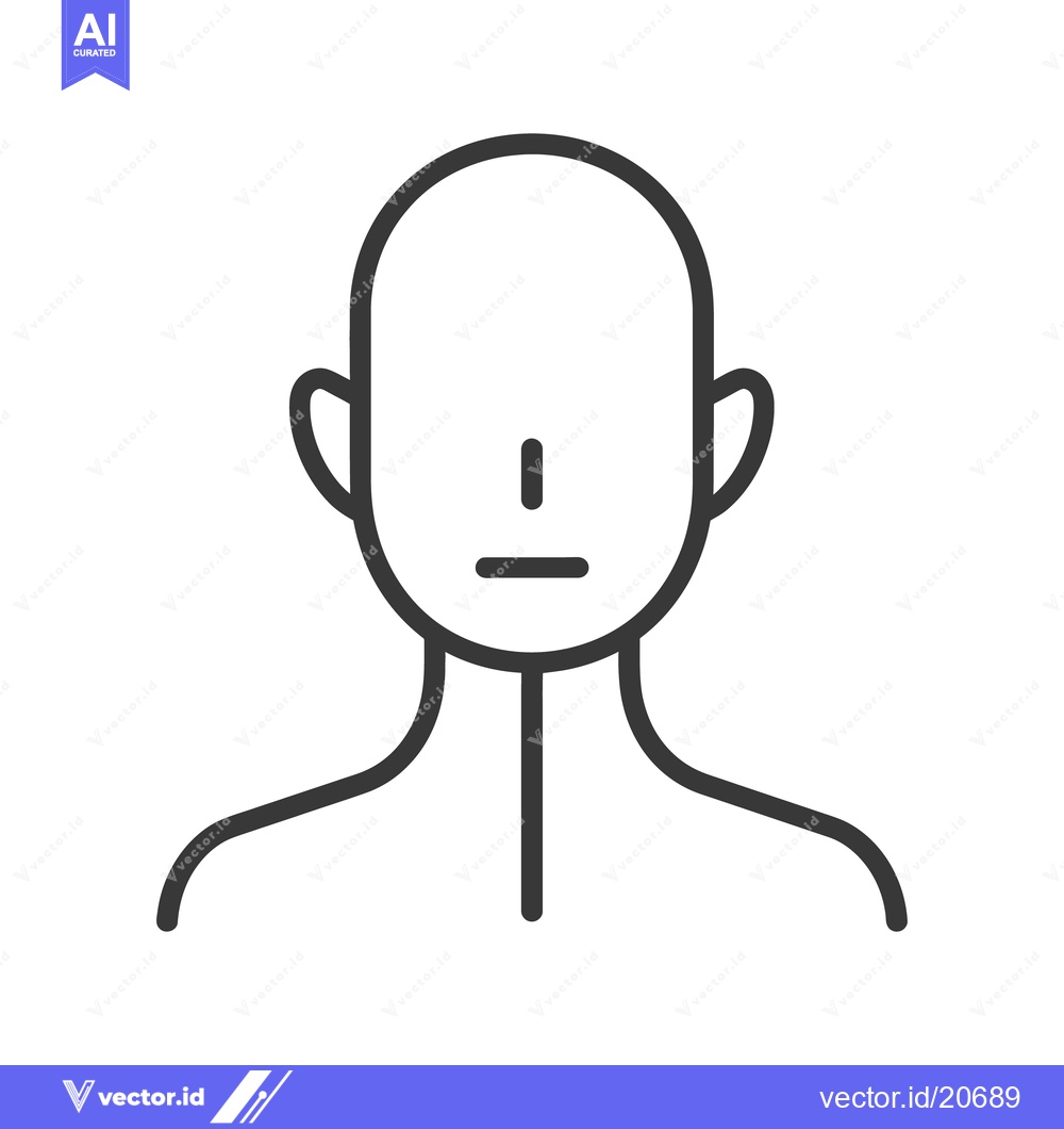 Premium Vector dari Simple outlined drawing depicts the head and shoulders of a person