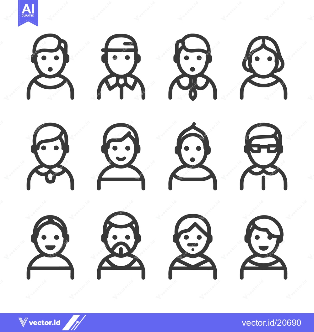 Premium Vector dari Minimalistic line drawing illustrations representing different people