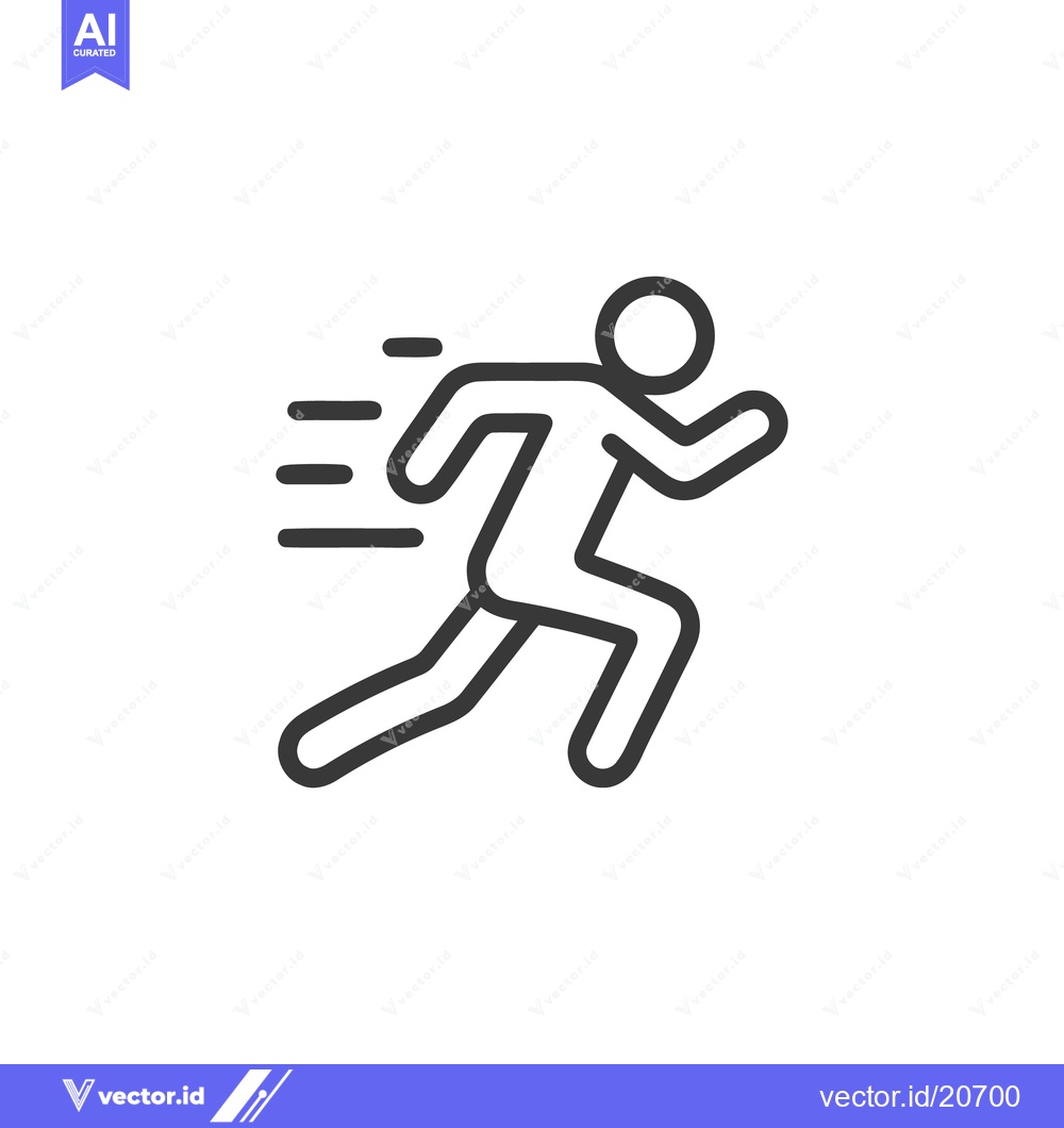 Premium Vector dari Dynamic Runner Icon: Sleek, Modern Design for Speed and Motion