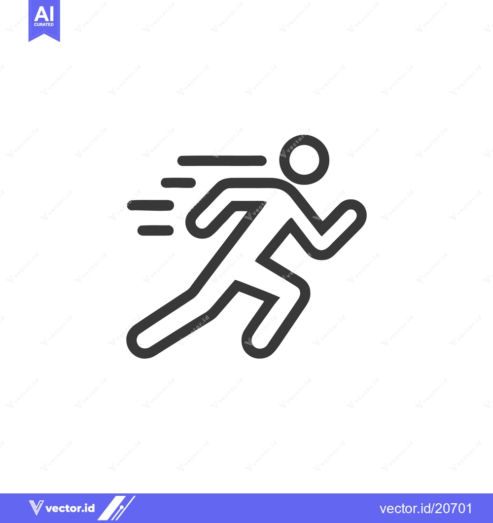 Premium Vector dari Dynamic Runner Icon: Speed, Motion, and Energy in Minimalist Design