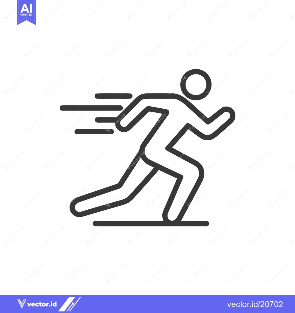 Premium Vector dari Dynamic Runner Icon: Speed, Motion, and Energy in Minimalist Design