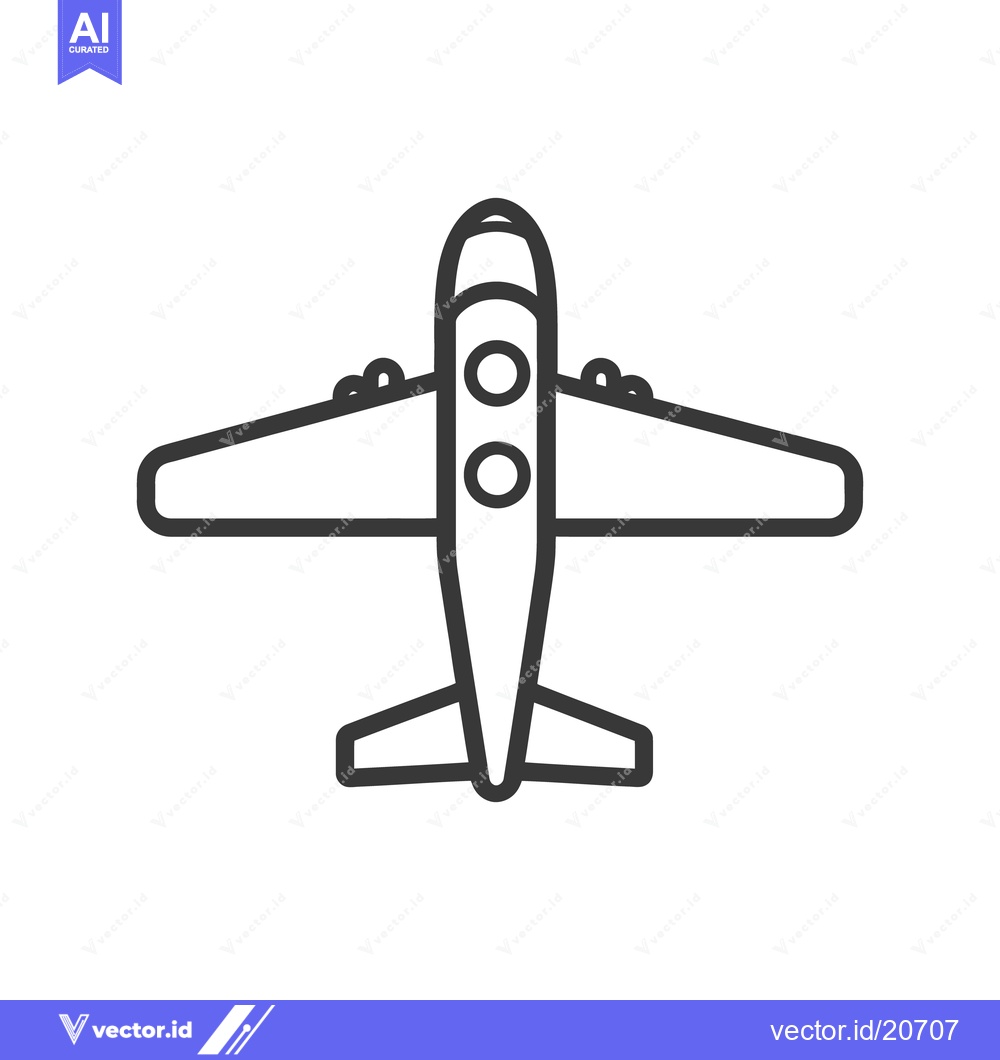 Premium Vector dari A simple graphic depiction of a passenger airplane ready to fly
