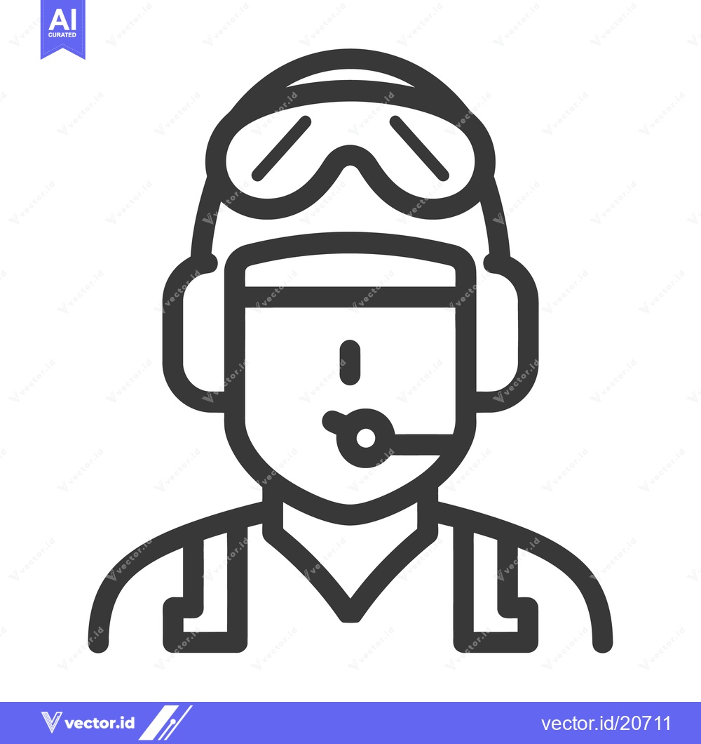 Premium Vector dari A stylized illustration of a person wearing a helmet and goggles