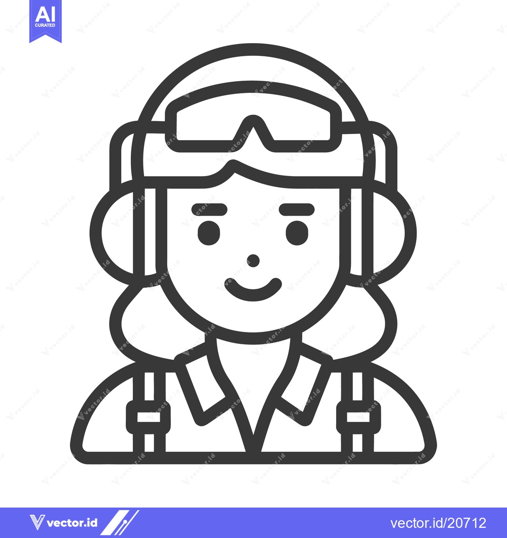 Premium Vector dari A female character wearing a helmet and smiling at the viewer
