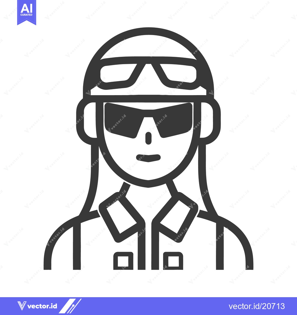Premium Vector dari Simple line drawing of a person with sunglasses and a headset