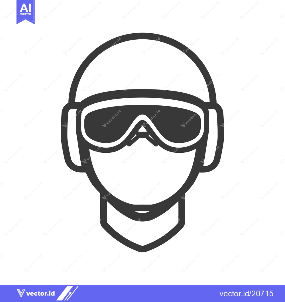 Premium Vector dari Simplified graphical representation of a person wearing protective eye