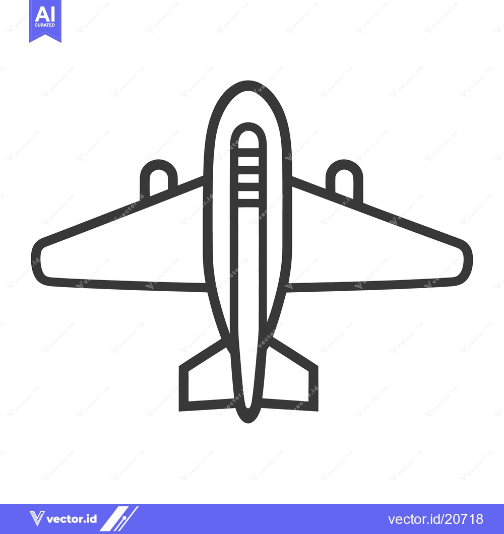 Premium Vector dari A simple overhead vector illustration depicting a small airplane desig