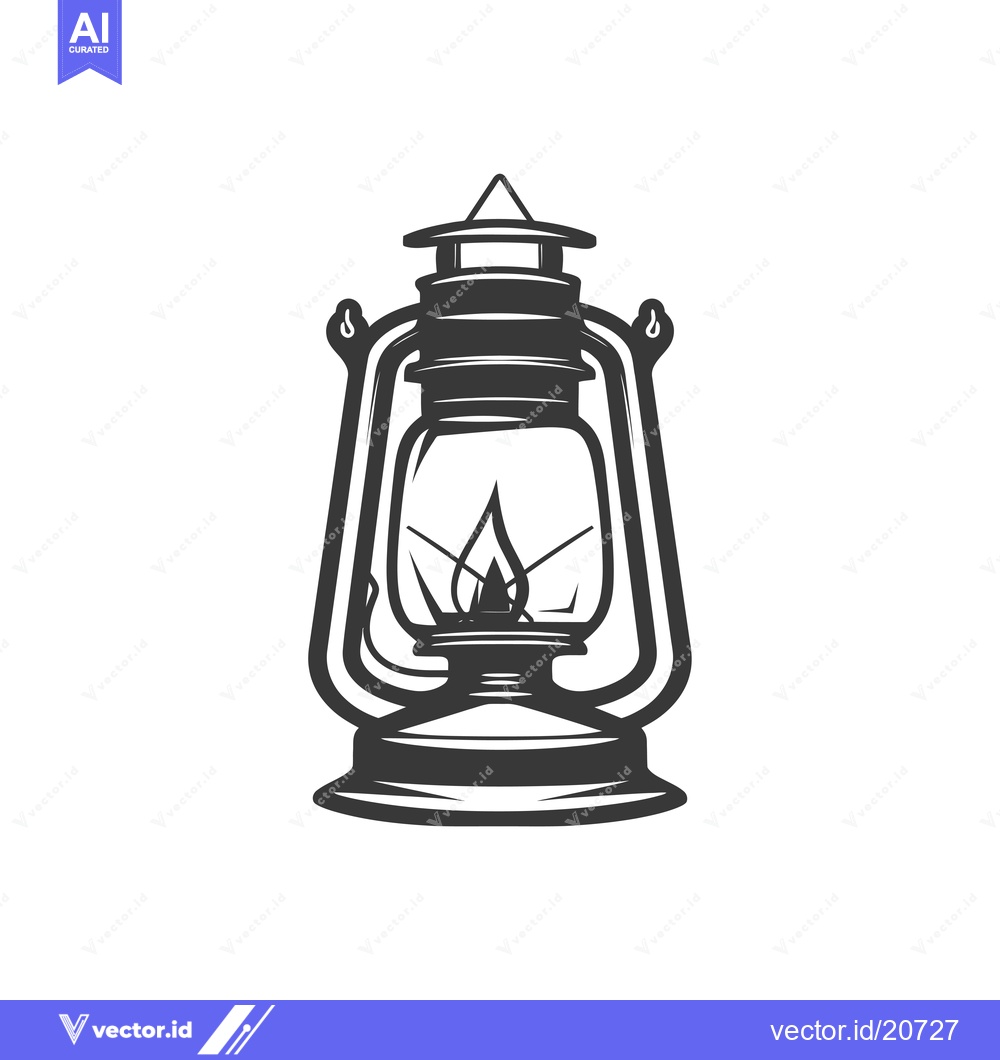 Premium Vector dari A Vintage Lantern With A Single Flame Inside