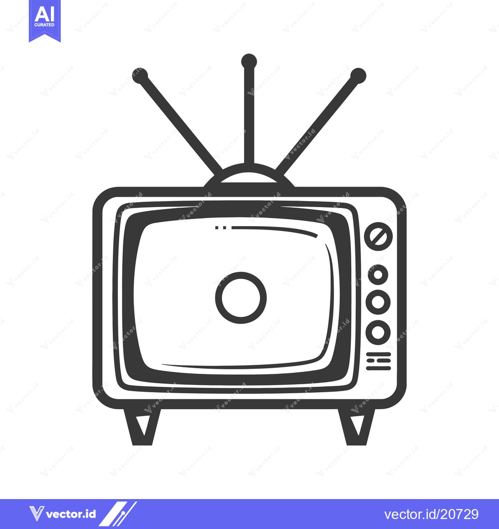Premium Vector dari A Vintage Television with Antennae