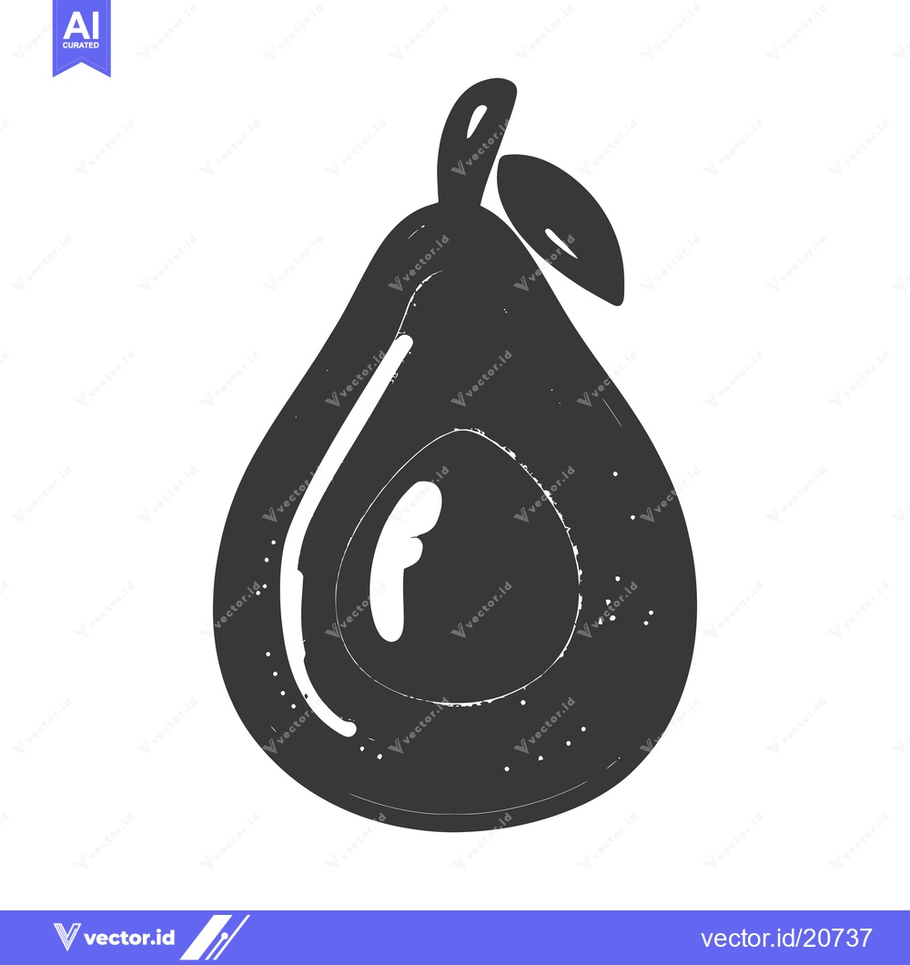 Premium Vector dari A simplistic grayscale image of a fresh avocado fruit